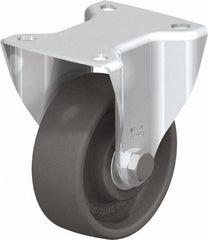 Blickle - 4" Diam x 1-1/2" Wide x 4-59/64" OAH Top Plate Mount Rigid Caster - Heat-Resistant Nylon, 550 Lb Capacity, Ball Bearing, 3-15/16 x 3-3/8" Plate - Exact Tool & Supply