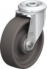 Blickle - 5" Diam x 1-3/16" Wide x 5-7/8" OAH Hollow Kingpin Mount Swivel Caster - Heat-Resistant Nylon, 330 Lb Capacity, Ball Bearing, Hollow Kingpin Stem - Exact Tool & Supply