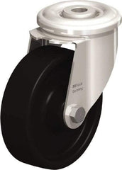 Blickle - 4" Diam x 1-3/16" Wide x 4-59/64" OAH Hollow Kingpin Mount Swivel Caster - Heat-Resistant Phenolic Resin, 275 Lb Capacity, Plain Bore Bearing, Hollow Kingpin Stem - Exact Tool & Supply