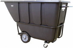 Wesco Industrial Products - 2,100 Lb Load Capacity, 1 Cu Yd, Polyethylene Tilt Truck - 32" Wide x 72-3/4" Long x 37" High, Black - Exact Tool & Supply