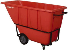 Wesco Industrial Products - 1,250 Lb Load Capacity, 1 Cu Yd, Polyethylene Tilt Truck - 32" Wide x 72-3/4" Long x 37" High, Red - Exact Tool & Supply