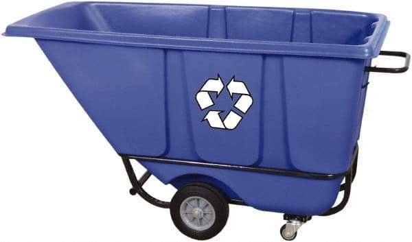 Wesco Industrial Products - 850 Lb Load Capacity, 1/2 Cu Yd, Polyethylene Tilt Truck - 21-1/2" Wide x 61-1/2" Long x 31" High, Black - Exact Tool & Supply