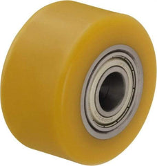 Blickle - 1-3/8 Inch Diameter x 1-1/16 Inch Wide, Polyurethane-Elastomer Blickle Extrathane Caster Wheel - 220 Lb. Capacity, 1/4 Inch Axle Diameter, Ball Bearing - Exact Tool & Supply