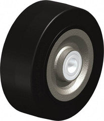 Blickle - 8 Inch Diameter x 3-9/64 Inch Wide, Solid Rubber Caster Wheel - 1,870 Lb. Capacity, 1 Inch Axle Diameter, Ball Bearing - Exact Tool & Supply