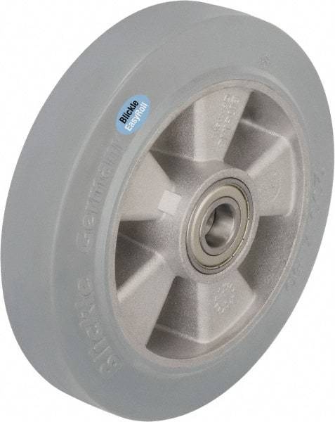 Blickle - 10 Inch Diameter x 1-31/32 Inch Wide, Solid Rubber Caster Wheel - 1,430 Lb. Capacity, 1 Inch Axle Diameter, Ball Bearing - Exact Tool & Supply