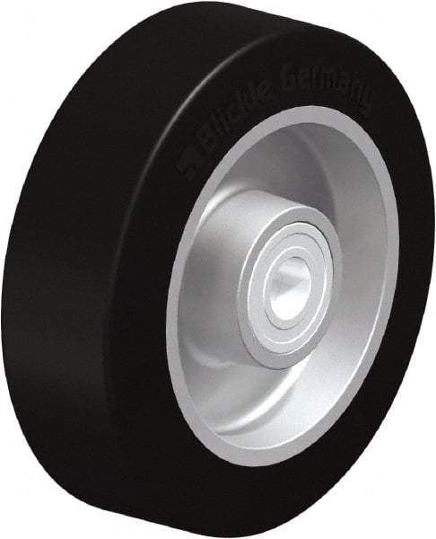 Blickle - 5 Inch Diameter x 1-37/64 Inch Wide, Solid Rubber Caster Wheel - 550 Lb. Capacity, 19/32 Inch Axle Diameter, Ball Bearing - Exact Tool & Supply