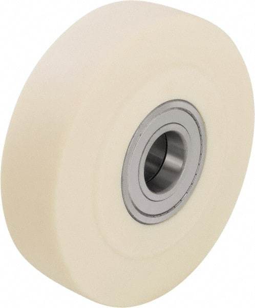 Blickle - 5 Inch Diameter x 2-5/32 Inch Wide, Impact-Resistant Cast Nylon Caster Wheel - 4,400 Lb. Capacity, 1 Inch Axle Diameter, Ball Bearing - Exact Tool & Supply