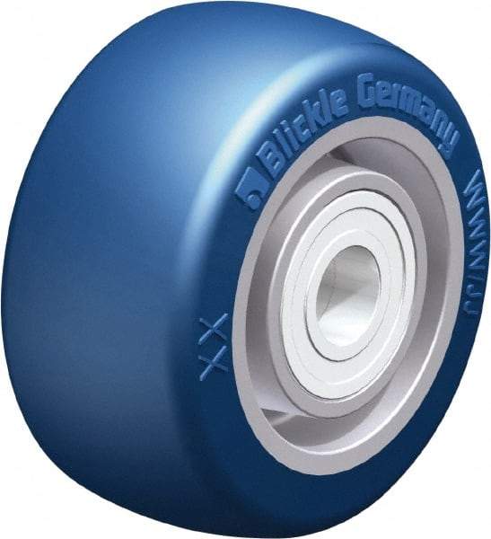 Blickle - 3 Inch Diameter x 1-37/64 Inch Wide, Polyurethane-Elastomer Blickle Besthane Caster Wheel - 506 Lb. Capacity, 19/32 Inch Axle Diameter, Ball Bearing - Exact Tool & Supply