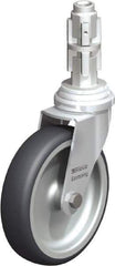 Blickle - 4" Diam x 63/64" Wide x 4-7/8" OAH Metal Expander Mount Swivel Caster - Rubber Elastomer (TPE), 154 Lb Capacity, Plain Bore Bearing, Metal Expander Stem - Exact Tool & Supply