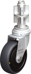 Blickle - 3" Diam x 63/64" Wide x 4" OAH Metal Expander Mount Swivel Caster - Rubber Elastomer (TPE), 110 Lb Capacity, Ball Bearing, Metal Expander Stem - Exact Tool & Supply
