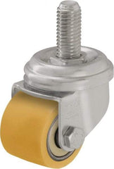 Blickle - 1-1/2" Diam x 1-1/16" Wide x 2" OAH Stem Mount Swivel Caster - Polyurethane-Elastomer Blickle Extrathane, 176 Lb Capacity, Ball Bearing, 3/8" Threaded Stem - Exact Tool & Supply