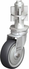 Blickle - 3" Diam x 63/64" Wide x 4" OAH Metal Expander Mount Swivel Caster - Rubber Elastomer (TPE), 165 Lb Capacity, Ball Bearing, Metal Expander Stem - Exact Tool & Supply