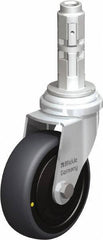 Blickle - 3" Diam x 63/64" Wide x 4" OAH Metal Expander Mount Swivel Caster - Rubber Elastomer (TPE), 110 Lb Capacity, Ball Bearing, Metal Expander Stem - Exact Tool & Supply