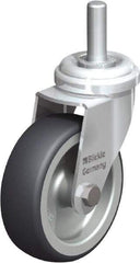 Blickle - 3" Diam x 63/64" Wide x 3-27/32" OAH Stem Mount Swivel Caster - Rubber Elastomer (TPE), 165 Lb Capacity, Plain Bore Bearing, 3/8 x 1-13/16" Threaded Stem - Exact Tool & Supply
