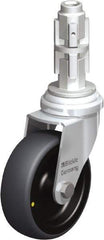 Blickle - 3" Diam x 63/64" Wide x 4" OAH Metal Expander Mount Swivel Caster - Rubber Elastomer (TPE), 110 Lb Capacity, Plain Bore Bearing, Metal Expander Stem - Exact Tool & Supply