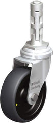 Blickle - 3" Diam x 63/64" Wide x 4" OAH Metal Expander Mount Swivel Caster - Rubber Elastomer (TPE), 110 Lb Capacity, Plain Bore Bearing, Metal Expander Stem - Exact Tool & Supply