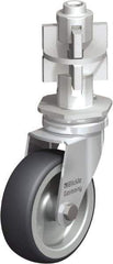 Blickle - 3" Diam x 63/64" Wide x 4" OAH Metal Expander Mount Swivel Caster - Rubber Elastomer (TPE), 165 Lb Capacity, Plain Bore Bearing, Metal Expander Stem - Exact Tool & Supply