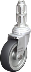 Blickle - 3" Diam x 63/64" Wide x 4" OAH Metal Expander Mount Swivel Caster - Rubber Elastomer (TPE), 165 Lb Capacity, Plain Bore Bearing, Metal Expander Stem - Exact Tool & Supply