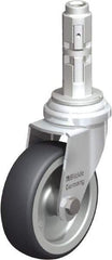 Blickle - 3" Diam x 63/64" Wide x 4" OAH Metal Expander Mount Swivel Caster - Rubber Elastomer (TPE), 165 Lb Capacity, Plain Bore Bearing, Metal Expander Stem - Exact Tool & Supply