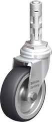 Blickle - 3" Diam x 63/64" Wide x 4" OAH Metal Expander Mount Swivel Caster - Rubber Elastomer (TPE), 165 Lb Capacity, Plain Bore Bearing, Metal Expander Stem - Exact Tool & Supply