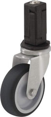 Blickle - 3" Diam x 63/64" Wide x 4" OAH Stem Mount Swivel Caster - Rubber Elastomer (TPE), 165 Lb Capacity, Plain Bore Bearing, Square Stem - Exact Tool & Supply