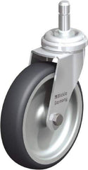 Blickle - 4" Diam x 63/64" Wide x 4-49/64" OAH Stem Mount Swivel Caster - Rubber Elastomer (TPE), 154 Lb Capacity, Plain Bore Bearing, Friction Stem - Exact Tool & Supply