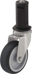 Blickle - 3" Diam x 63/64" Wide x 4" OAH Stem Mount Swivel Caster - Rubber Elastomer (TPE), 165 Lb Capacity, Ball Bearing, Round Stem - Exact Tool & Supply