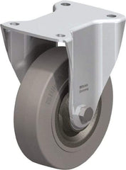 Blickle - 6-1/2" Diam x 1-31/32" Wide x 7-61/64" OAH Top Plate Mount Rigid Caster - Solid Rubber, 990 Lb Capacity, Ball Bearing, 5-1/2 x 4-3/8" Plate - Exact Tool & Supply