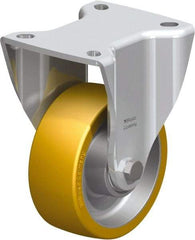 Blickle - 4" Diam x 1-37/64" Wide x 5-1/2" OAH Top Plate Mount Rigid Caster - Polyurethane-Elastomer Blickle Softhane, 550 Lb Capacity, Ball Bearing, 3-15/16 x 3-3/8" Plate - Exact Tool & Supply