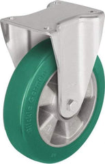 Blickle - 8" Diam x 1-31/32" Wide x 9-41/64" OAH Top Plate Mount Rigid Caster - Polyurethane-Elastomer Blickle Softhane, 1,540 Lb Capacity, Ball Bearing, 5-1/2 x 4-3/8" Plate - Exact Tool & Supply