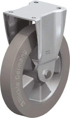 Blickle - 10" Diam x 1-31/32" Wide x 11-39/64" OAH Top Plate Mount Rigid Caster - Solid Rubber, 1,430 Lb Capacity, Ball Bearing, 5-1/2 x 4-3/8" Plate - Exact Tool & Supply