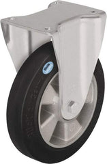 Blickle - 8" Diam x 1-31/32" Wide x 9-41/64" OAH Top Plate Mount Rigid Caster - Solid Rubber, 1,100 Lb Capacity, Ball Bearing, 5-1/2 x 4-3/8" Plate - Exact Tool & Supply