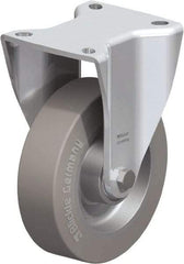 Blickle - 5" Diam x 1-37/64" Wide x 6-1/2" OAH Top Plate Mount Rigid Caster - Solid Rubber, 550 Lb Capacity, Ball Bearing, 3-15/16 x 3-3/8" Plate - Exact Tool & Supply