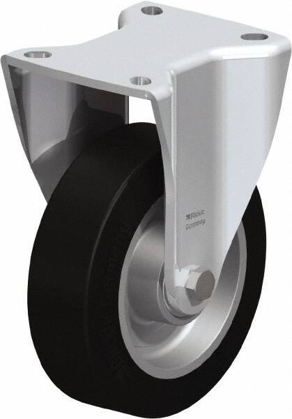 Blickle - 5" Diam x 1-37/64" Wide x 6-1/2" OAH Top Plate Mount Rigid Caster - Solid Rubber, 550 Lb Capacity, Ball Bearing, 3-15/16 x 3-3/8" Plate - Exact Tool & Supply