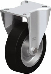 Blickle - 5" Diam x 1-37/64" Wide x 6-1/2" OAH Top Plate Mount Rigid Caster - Solid Rubber, 550 Lb Capacity, Ball Bearing, 3-15/16 x 3-3/8" Plate - Exact Tool & Supply