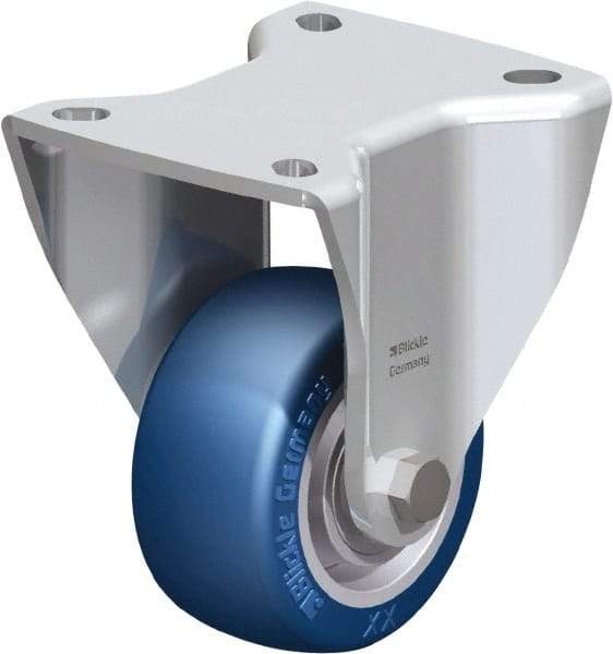 Blickle - 3" Diam x 1-37/64" Wide x 4-23/32" OAH Top Plate Mount Rigid Caster - Polyurethane-Elastomer Blickle Besthane, 506 Lb Capacity, Ball Bearing, 3-15/16 x 3-3/8" Plate - Exact Tool & Supply