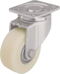 Blickle - 4" Diam x 1-37/64" Wide x 5-33/64" OAH Top Plate Mount Swivel Caster - Impact-Resistant Cast Nylon, 1,540 Lb Capacity, Ball Bearing, 3-15/16 x 3-3/8" Plate - Exact Tool & Supply