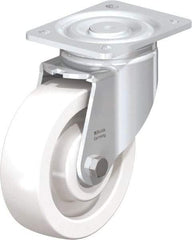 Blickle - 6-1/2" Diam x 1-31/32" Wide x 7-3/4" OAH Top Plate Mount Swivel Caster - Impact-Resistant Nylon, 1,870 Lb Capacity, Ball Bearing, 5-1/2 x 4-3/8" Plate - Exact Tool & Supply
