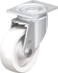 Blickle - 6" Diam x 1-31/32" Wide x 7-3/4" OAH Top Plate Mount Swivel Caster - Impact-Resistant Nylon, 1,760 Lb Capacity, Plain Bore Bearing, 5-1/2 x 4-3/8" Plate - Exact Tool & Supply