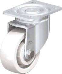 Blickle - 5" Diam x 1-31/32" Wide x 6-11/16" OAH Top Plate Mount Swivel Caster - Impact-Resistant Nylon, 1,650 Lb Capacity, Ball Bearing, 5-1/2 x 4-3/8" Plate - Exact Tool & Supply