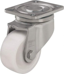 Blickle - 4" Diam x 1-29/64" Wide x 5-33/64" OAH Top Plate Mount Swivel Caster - Impact-Resistant Nylon, 1,100 Lb Capacity, Plain Bore Bearing, 3-15/16 x 3-3/8" Plate - Exact Tool & Supply