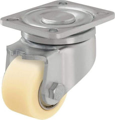 Blickle - 2-1/2" Diam x 1-37/64" Wide x 3-13/16" OAH Top Plate Mount Swivel Caster - Impact-Resistant Cast Nylon, 1,430 Lb Capacity, Ball Bearing, 3-15/16 x 3-3/8" Plate - Exact Tool & Supply