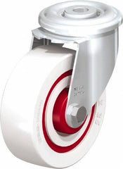 Blickle - 4" Diam x 1-3/8" Wide x 4-59/64" OAH Hollow Kingpin Mount Swivel Caster - Impact-Resistant Nylon, 330 Lb Capacity, Roller Bearing, Hollow Kingpin Stem - Exact Tool & Supply