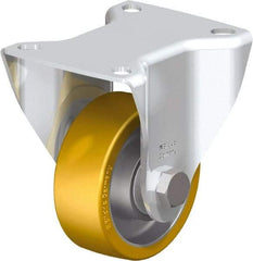 Blickle - 3" Diam x 1-3/16" Wide x 4-21/64" OAH Top Plate Mount Rigid Caster - Polyurethane-Elastomer Blickle Softhane, 396 Lb Capacity, Ball Bearing, 3-15/16 x 3-3/8" Plate - Exact Tool & Supply