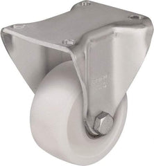 Blickle - 3" Diam x 1-1/4" Wide x 4-21/32" OAH Top Plate Mount Rigid Caster - Impact-Resistant Nylon, 660 Lb Capacity, Ball Bearing, 3-15/16 x 3-3/8" Plate - Exact Tool & Supply