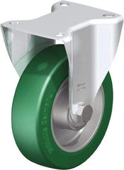 Blickle - 5" Diam x 1-9/16" Wide x 6-7/64" OAH Top Plate Mount Rigid Caster - Polyurethane-Elastomer Blickle Softhane, 770 Lb Capacity, Ball Bearing, 3-15/16 x 3-3/8" Plate - Exact Tool & Supply