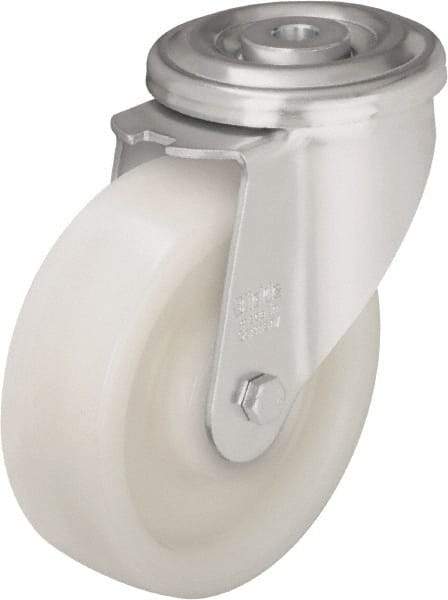 Blickle - 5" Diam x 1-37/64" Wide x 6-7/64" OAH Hollow Kingpin Mount Swivel Caster - Impact-Resistant Nylon, 770 Lb Capacity, Ball Bearing, Hollow Kingpin Stem - Exact Tool & Supply