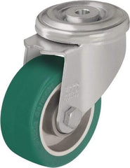 Blickle - 4" Diam x 1-37/64" Wide x 5-35/64" OAH Hollow Kingpin Mount Swivel Caster - Polyurethane-Elastomer Blickle Softhane, 660 Lb Capacity, Ball Bearing, Hollow Kingpin Stem - Exact Tool & Supply