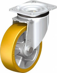 Blickle - 5" Diam x 1-9/16" Wide x 6-7/64" OAH Top Plate Mount Swivel Caster - Polyurethane-Elastomer Blickle Extrathane, 770 Lb Capacity, Ball Bearing, 3-15/16 x 3-3/8" Plate - Exact Tool & Supply