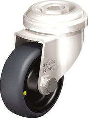 Blickle - 2" Diam x 3/4" Wide x 2-23/32" OAH Hollow Kingpin Mount Swivel Caster - Thermoplastic Rubber Elastomer (TPE), 66 Lb Capacity, Plain Bore Bearing, Hollow Kingpin Stem - Exact Tool & Supply